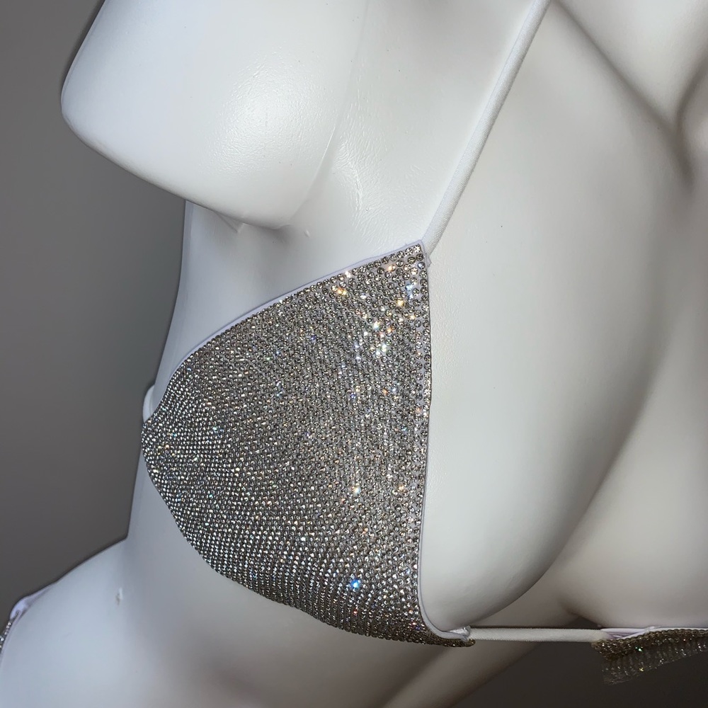White Rhinestone Bikini Set - Picture 2 of 7
